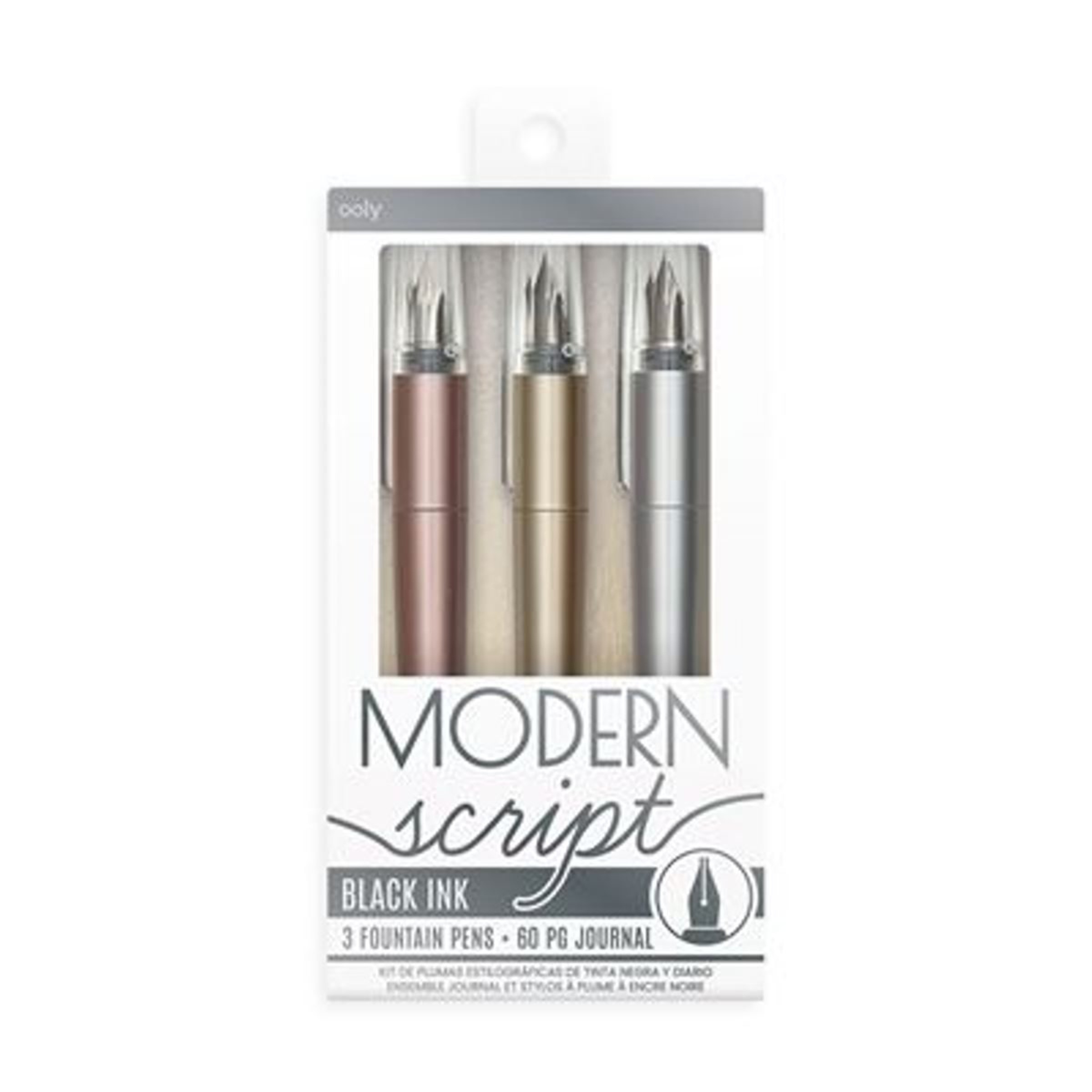 Imagem 0 de Conjunto de 3 Canetas de Tinta Permanente Ooly Modern Script com Bloco de Notas