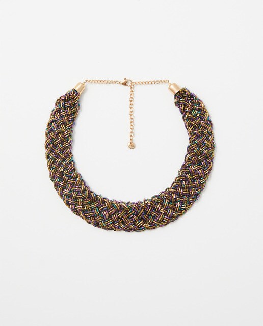 Beaded plaited choker