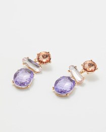 Triple stone earrings