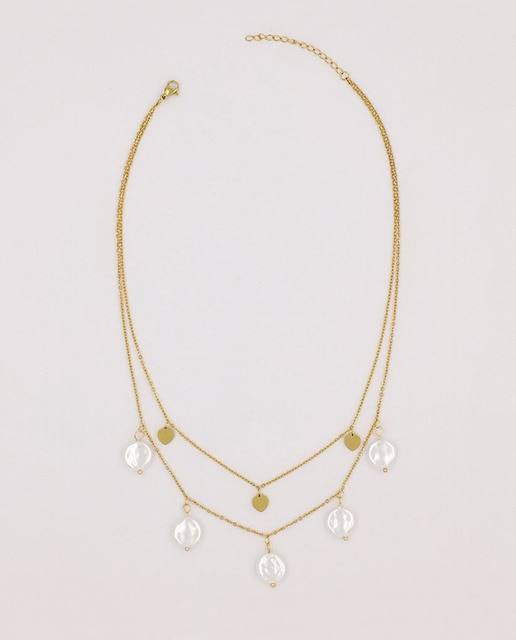 Gargantilla Corazones Perlas Gold