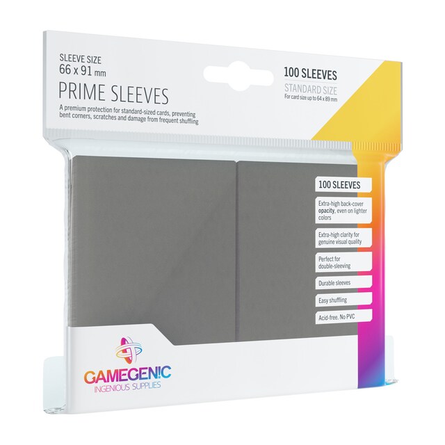 Fundas Pack Prime Sleeves Gray (100) Gamegenic.