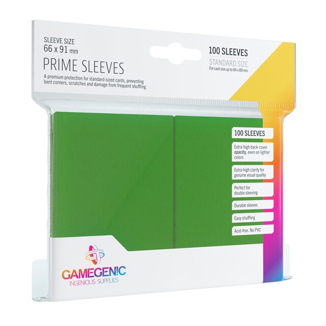Fundas Pack Prime Sleeves Green (100) Gamegenic.