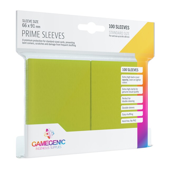 Fundas Pack Prime Sleeves Lime (100) Gamegenic.