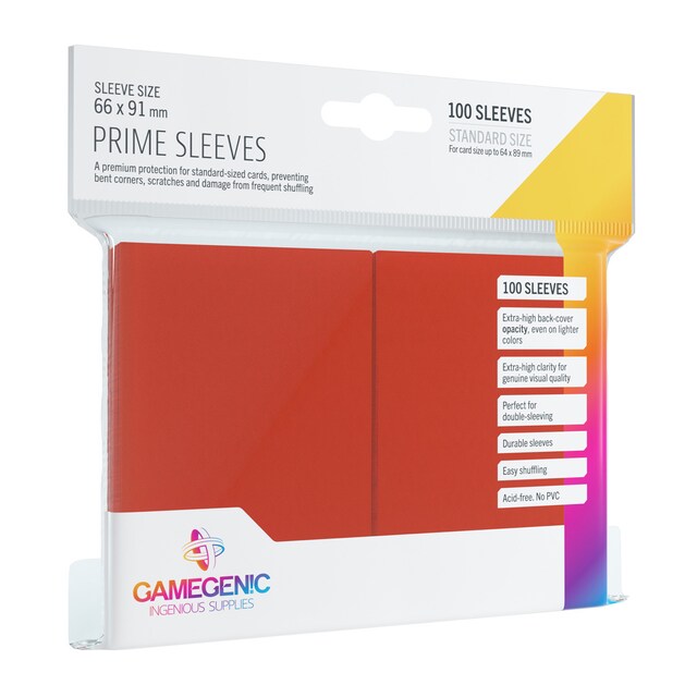 Fundas Pack Prime Sleeves Red (100) Gamegenic.