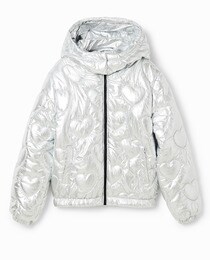 Blouson padded cœurs fille