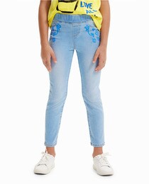 Children's glitter denim leggings