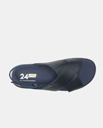 Men's leather sandals with criss-cross straps and adhesive strap