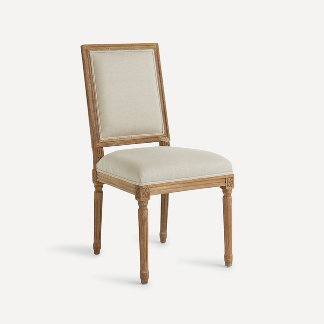 Silla de comedor de madera de roble tapizada en lino Fulham El Corte Inglés