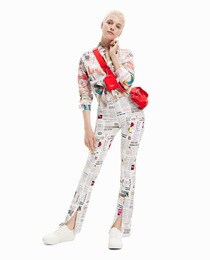 Pantalon fendu journal