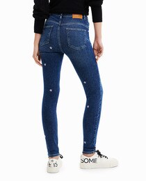 Floral skinny push-up jeans