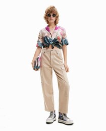 Chemise cropped fantaisie
