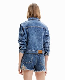 Studded denim trucker jacket