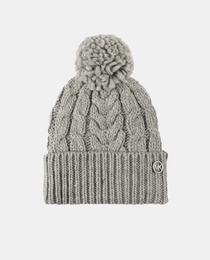 Grey beanie with pompom