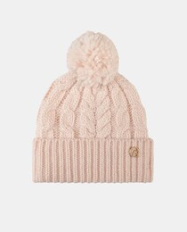 Soft pink beanie with pompom