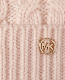 Soft pink beanie with pompom