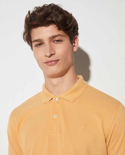 Polo de hombre de manga corta liso granito