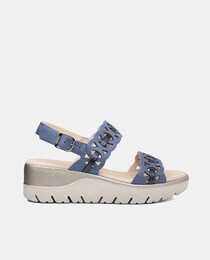 Women's wedge sandals with double strap and Adaptaction system