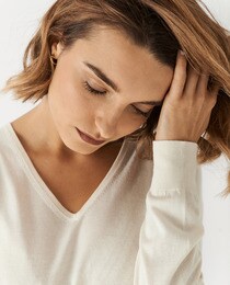 Pull femme fin col en V
