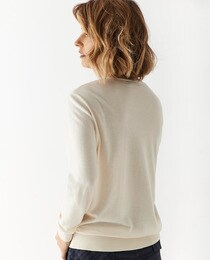Pull femme fin col en V