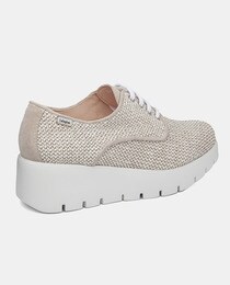 Chaussures à lacets femme effet raphia compensées avec système Adaptaction