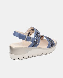 Women's wedge sandals with double strap and Adaptaction system