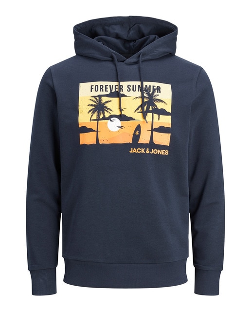 Sudadera con capucha print de hombre