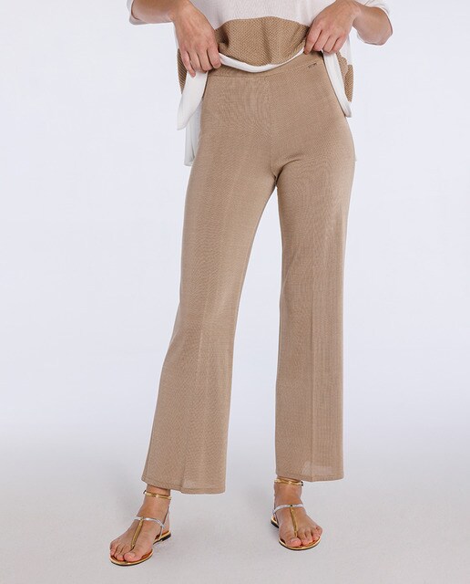 Women's plain wide-leg trousers