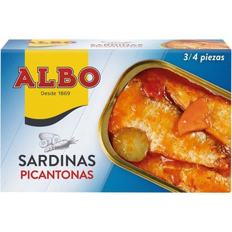 ALBO sardinas en salsa picantona lata 85 g neto escurrido