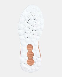 Women's orange low-top cushioned running trainers with sock collar