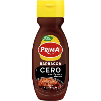PRIMA salsa barbacoa cero sin azícares añadidos sin gluten envase 265 g