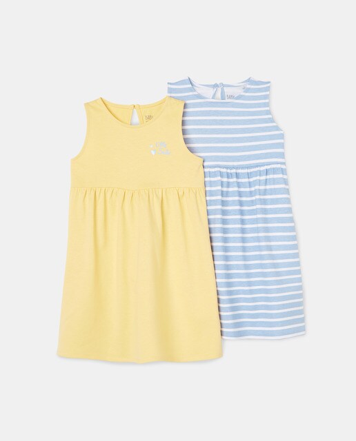 Pack of sleeveless baby girls' dresses