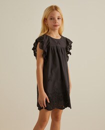Robe courte fille motifs ajourés