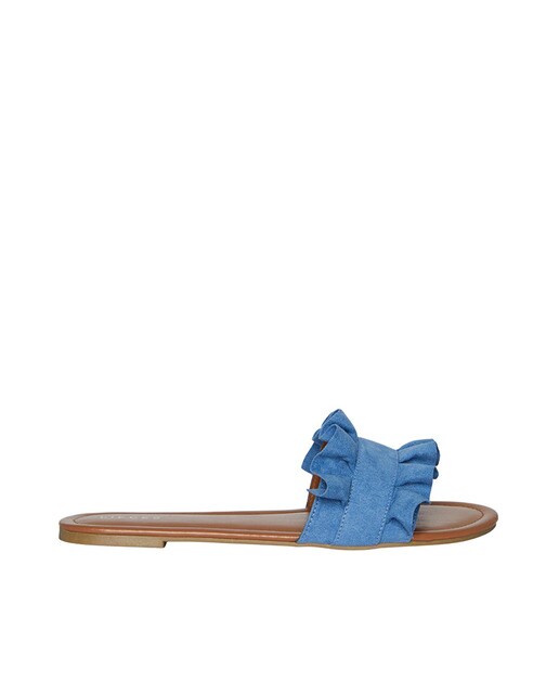 PIECES women's faux leather flat sandals