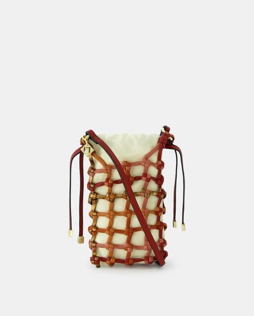 Bolso para móvil rojo a cuadros