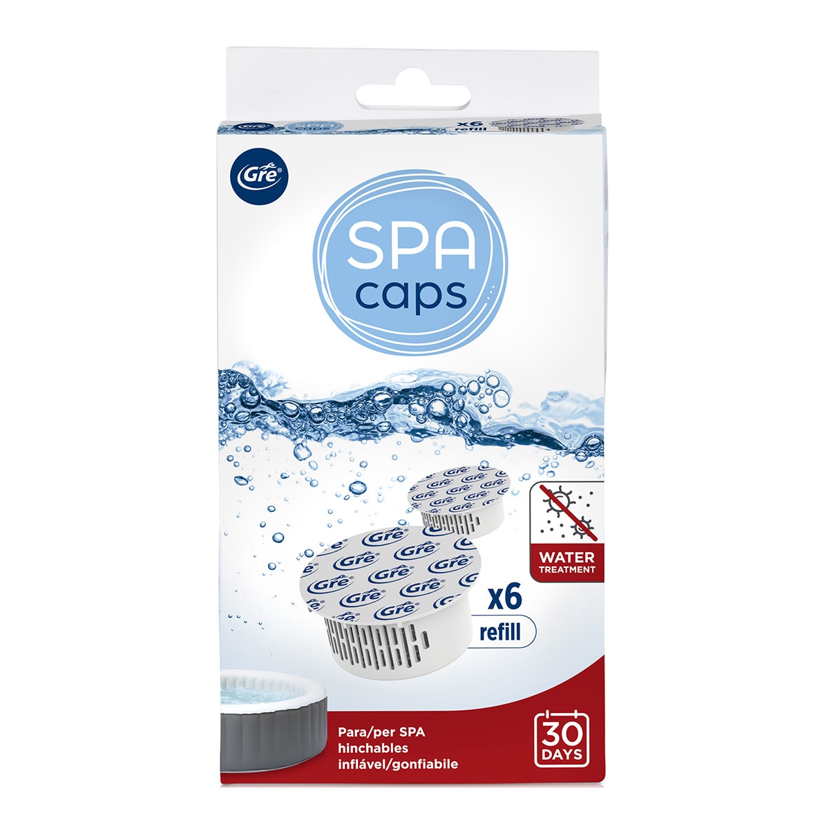 Gre - Cápsulas Mantenimiento Spas Hinchables - 6 cápsulas.