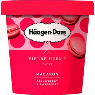 HAAGEN-DAZS Strawberry and raspberry ice cream macaron tub 420 ml