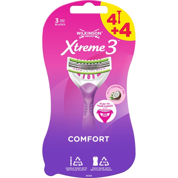 WILKINSON Xtreme 3 maquinilla depilatoria desechable My Intuition Cherry Blossom blister 4 unidades + 4 unidades gratis
