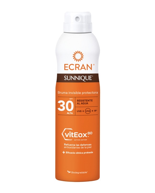 Bruma protectora solar invisble en spray SPF 30 con Viteox  Sunnique Ecran