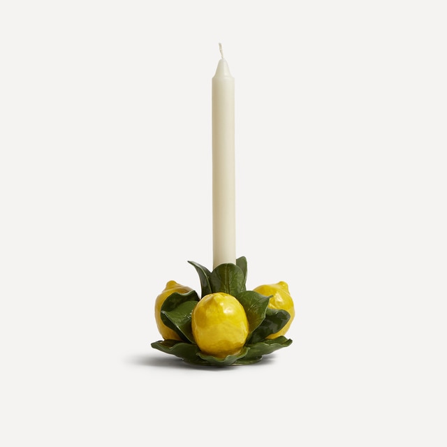 Candelabro de porcelana pintado a mano Limones El Corte Inglés