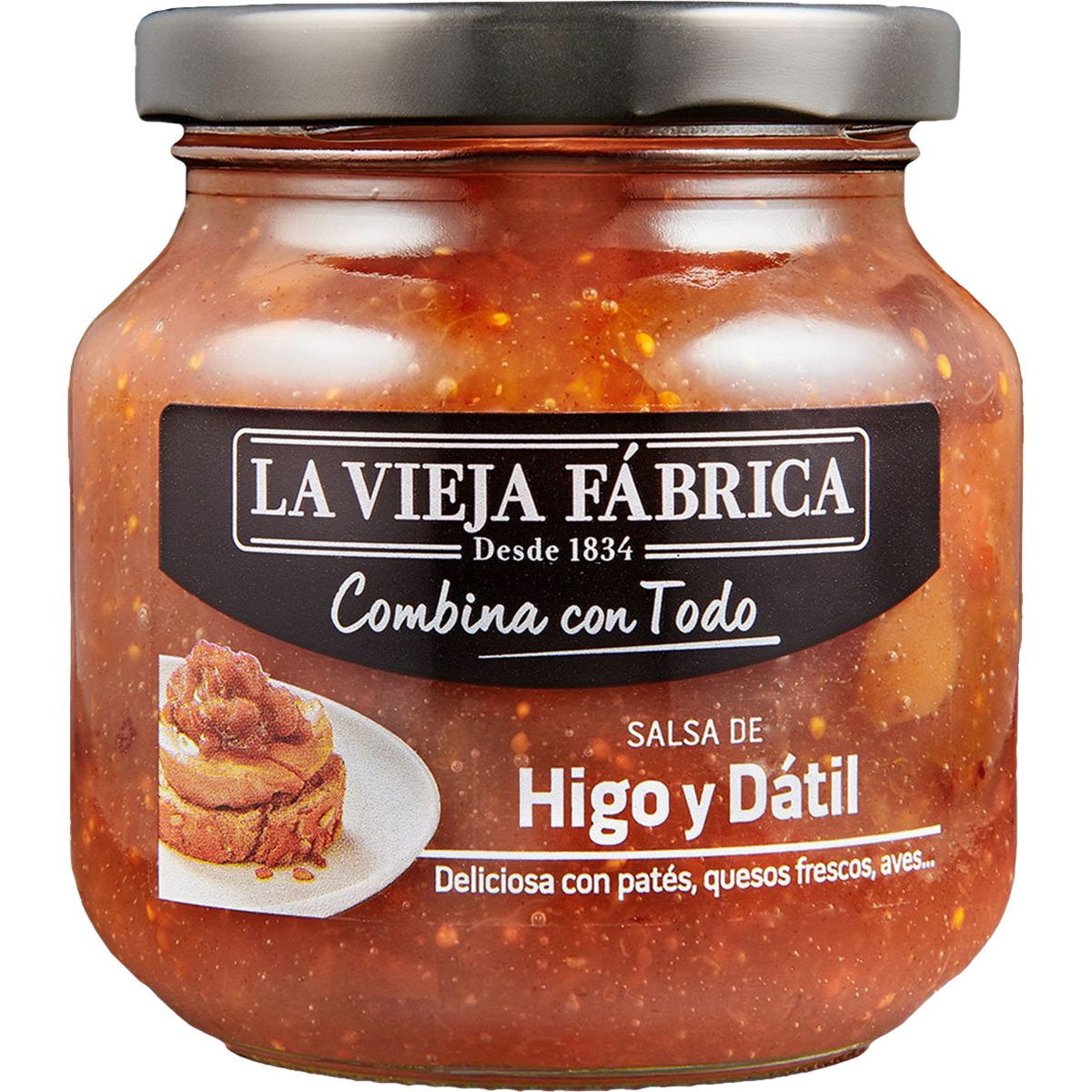Salsa de higo y dátil frasco 280 g neto escurrido · LA VIEJA FABRICA · Supermercado El Corte