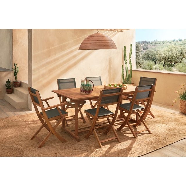 Colección de comedor de jardín con mesa Tahoma y con silla y sillón Baiona El Corte Inglés