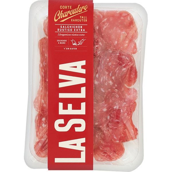 LA SELVA Corte Charcutero salchichón rústico extra en lonchas envase 80 g