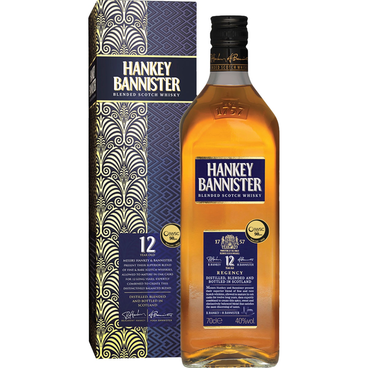 Whisky escocés blended 12 años botella 70 cl · HANKEY BANNISTER · Supermercado El Corte Inglés