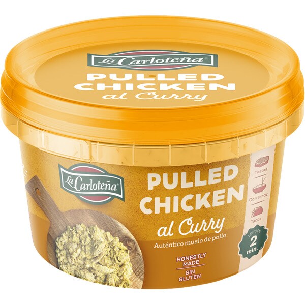 LA CARLOTEÑA pulled chicken al curry sin gluten tarrina 325 g