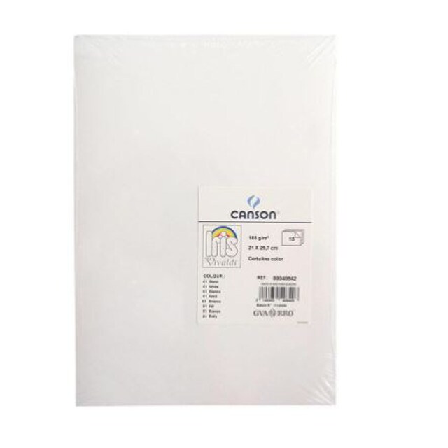 Pack 15 hojas cartulina blanca Iris Canson