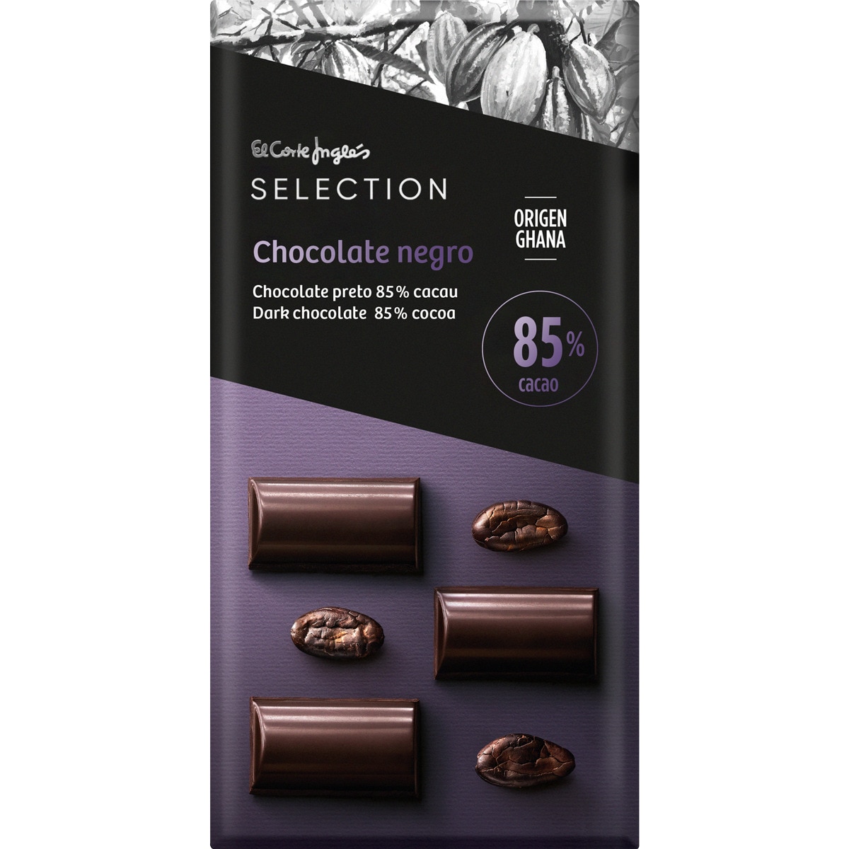 Chocolate negro 85 cacao origen Ghana tableta 100 g · EL CORTE INGLES SELECTION · Supermercado