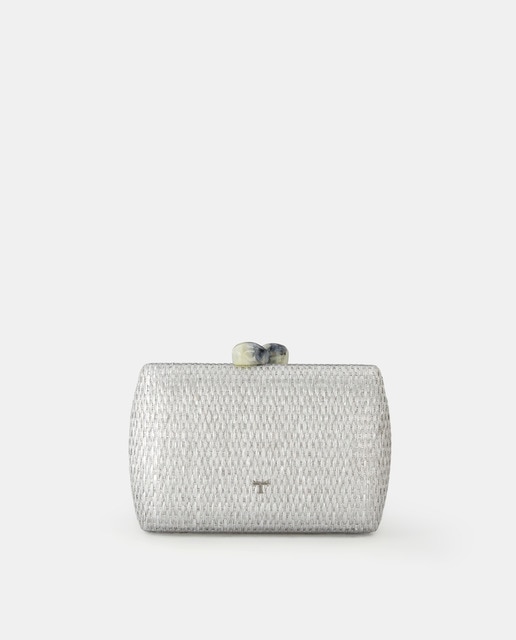 Bolso de fiesta rígido plateado