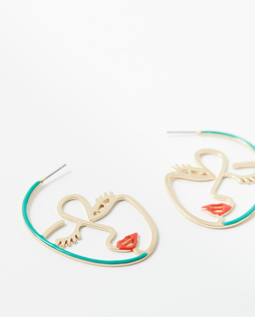 Painted face earrings