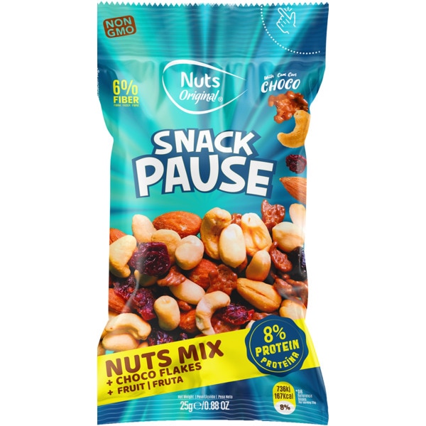 Snack Pause Nuts Mix+Choco Flakes+Fruta 25 g
