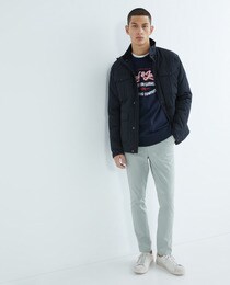 Men's quilted biker jacket